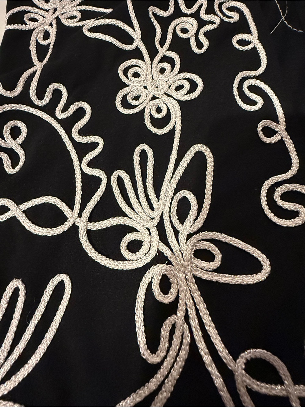 Black Embroidered Open Jacket & Pants Set - Women's Pants & Jumpsuits - Picture 7 of 7